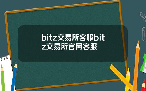 bitz交易所客服bitz交易所官网客服