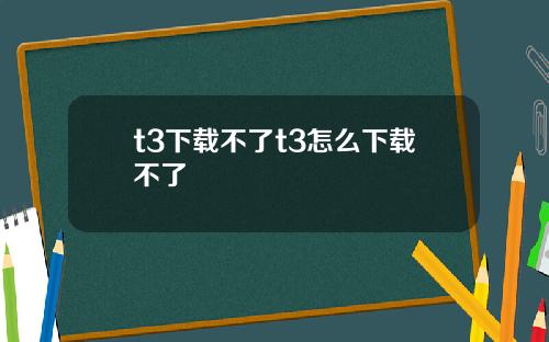 t3下载不了t3怎么下载不了
