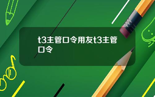 t3主管口令用友t3主管口令