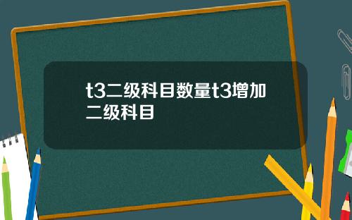 t3二级科目数量t3增加二级科目