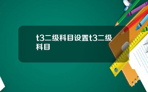 t3二级科目设置t3二级科目