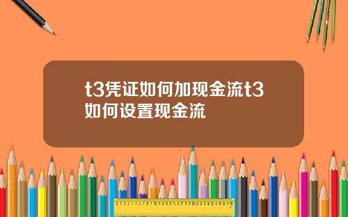 t3凭证如何加现金流t3如何设置现金流