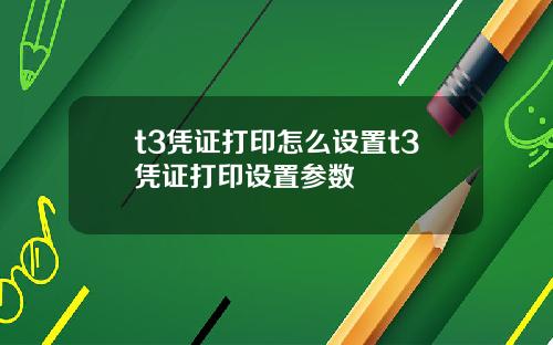 t3凭证打印怎么设置t3凭证打印设置参数