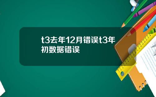t3去年12月错误t3年初数据错误