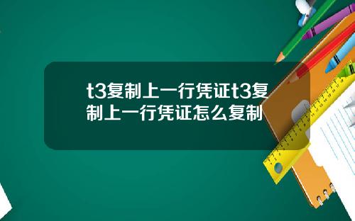 t3复制上一行凭证t3复制上一行凭证怎么复制