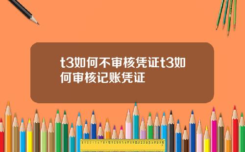 t3如何不审核凭证t3如何审核记账凭证