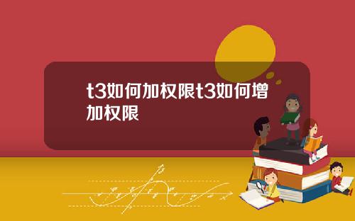 t3如何加权限t3如何增加权限