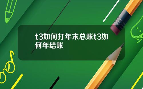 t3如何打年末总账t3如何年结账