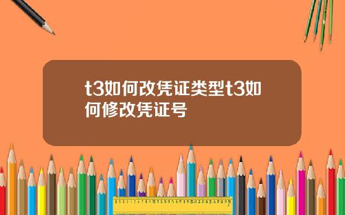 t3如何改凭证类型t3如何修改凭证号