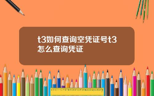 t3如何查询空凭证号t3怎么查询凭证