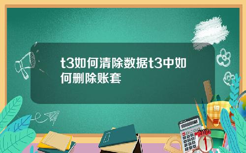 t3如何清除数据t3中如何删除账套