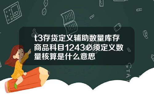 t3存货定义辅助数量库存商品科目1243必须定义数量核算是什么意思