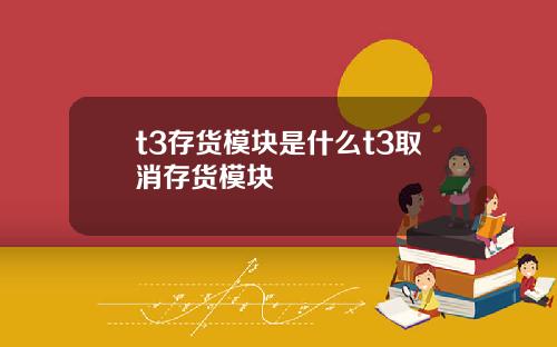 t3存货模块是什么t3取消存货模块