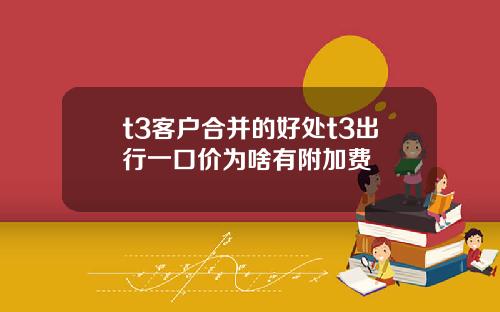 t3客户合并的好处t3出行一口价为啥有附加费