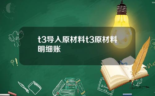 t3导入原材料t3原材料明细账