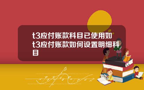t3应付账款科目已使用如t3应付账款如何设置明细科目