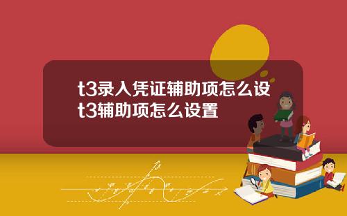 t3录入凭证辅助项怎么设t3辅助项怎么设置