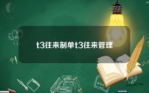 t3往来制单t3往来管理