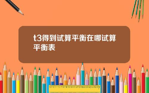 t3得到试算平衡在哪试算平衡表
