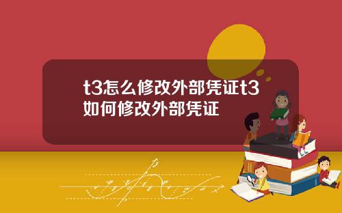 t3怎么修改外部凭证t3如何修改外部凭证