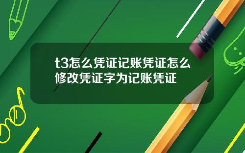 t3怎么凭证记账凭证怎么修改凭证字为记账凭证