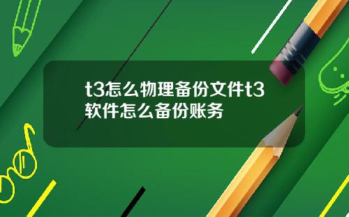 t3怎么物理备份文件t3软件怎么备份账务