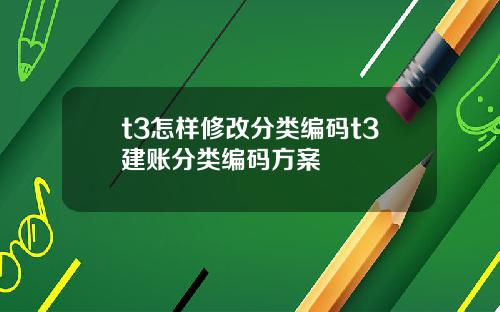t3怎样修改分类编码t3建账分类编码方案