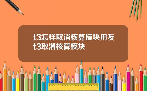t3怎样取消核算模块用友t3取消核算模块