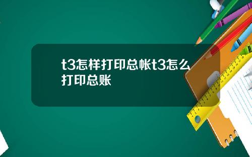 t3怎样打印总帐t3怎么打印总账