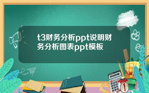 t3财务分析ppt说明财务分析图表ppt模板