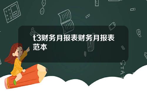 t3财务月报表财务月报表范本