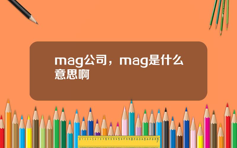 mag公司，mag是什么意思啊