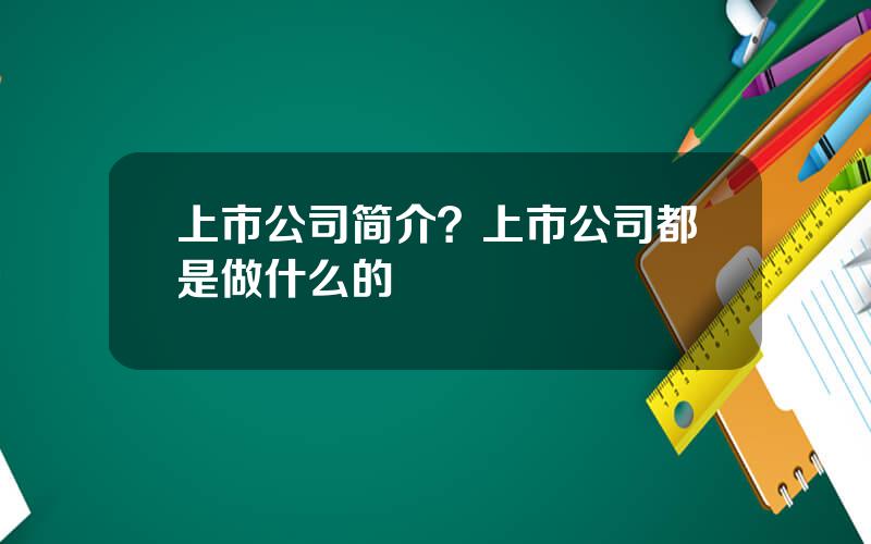 上市公司简介？上市公司都是做什么的
