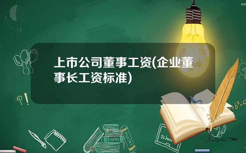 上市公司董事工资(企业董事长工资标准)
