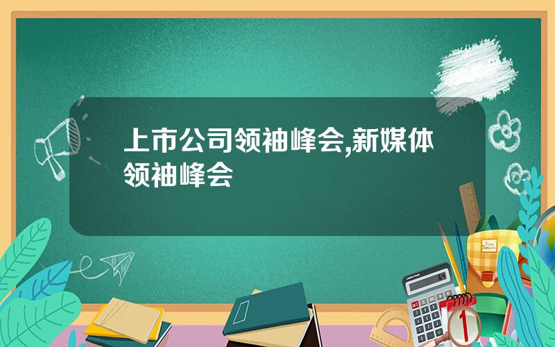 上市公司领袖峰会,新媒体领袖峰会