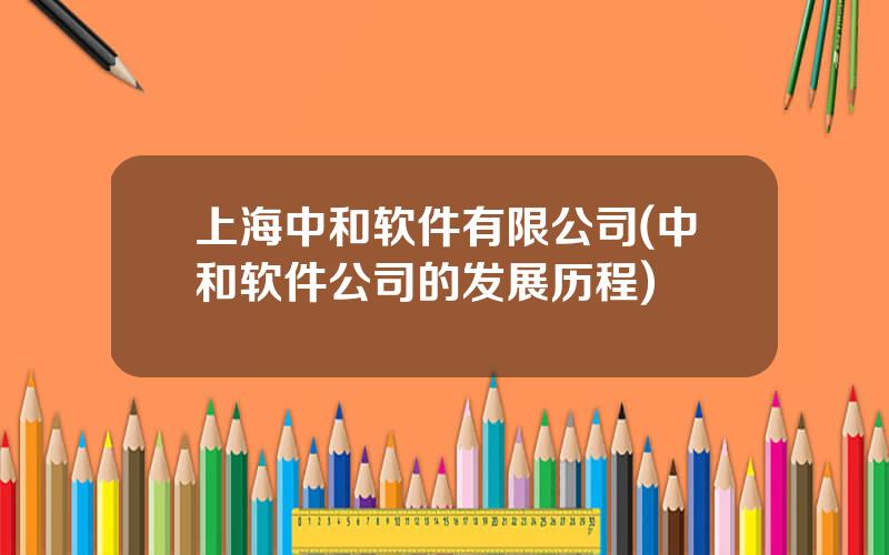 上海中和软件有限公司(中和软件公司的发展历程)