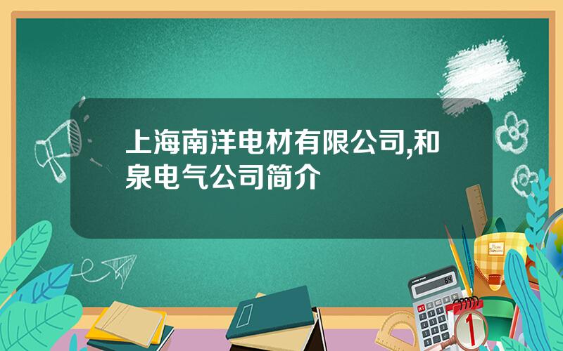 上海南洋电材有限公司,和泉电气公司简介