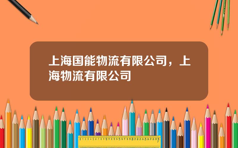 上海国能物流有限公司，上海物流有限公司