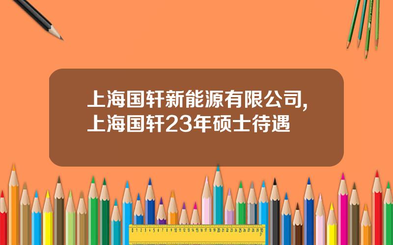 上海国轩新能源有限公司,上海国轩23年硕士待遇