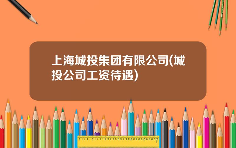 上海城投集团有限公司(城投公司工资待遇)