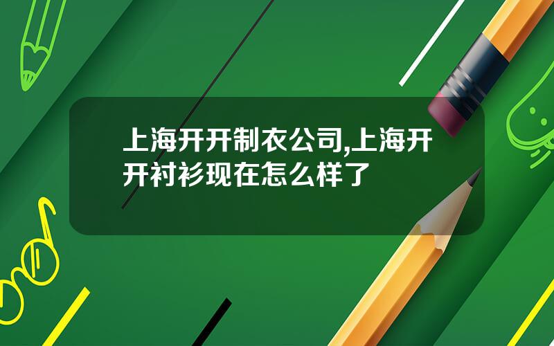 上海开开制衣公司,上海开开衬衫现在怎么样了