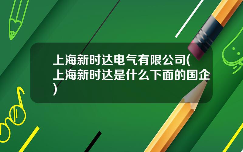 上海新时达电气有限公司(上海新时达是什么下面的国企)