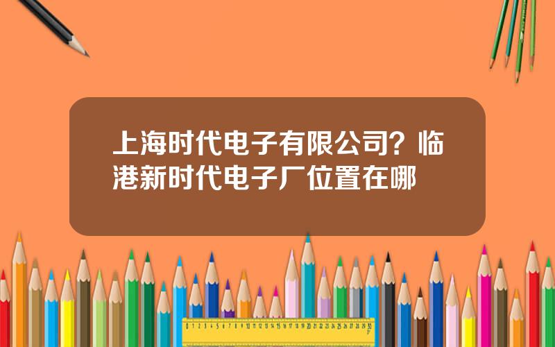 上海时代电子有限公司？临港新时代电子厂位置在哪