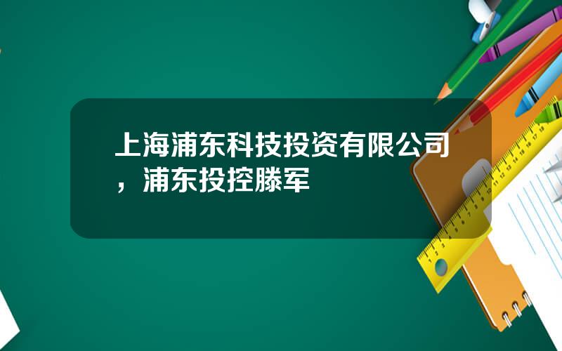 上海浦东科技投资有限公司，浦东投控滕军