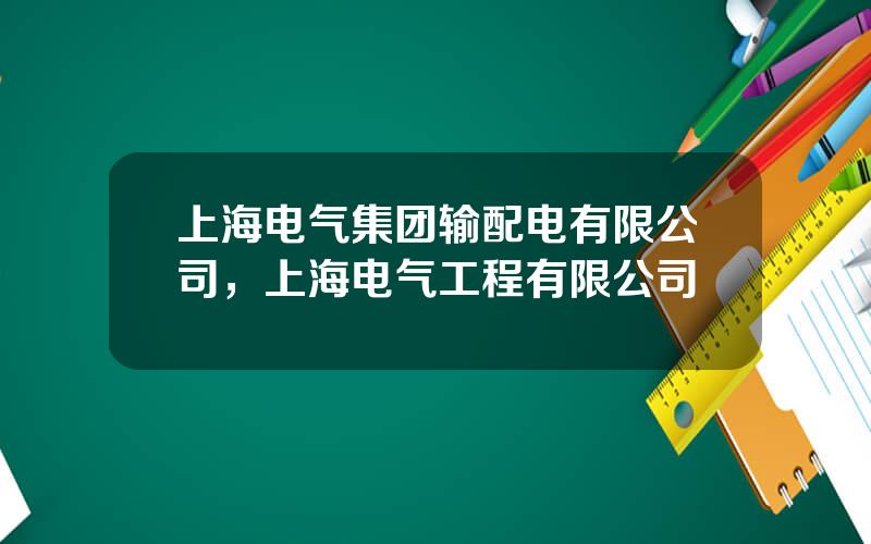 上海电气集团输配电有限公司，上海电气工程有限公司