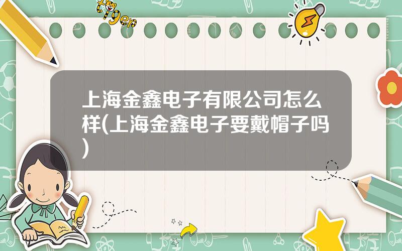 上海金鑫电子有限公司怎么样(上海金鑫电子要戴帽子吗)