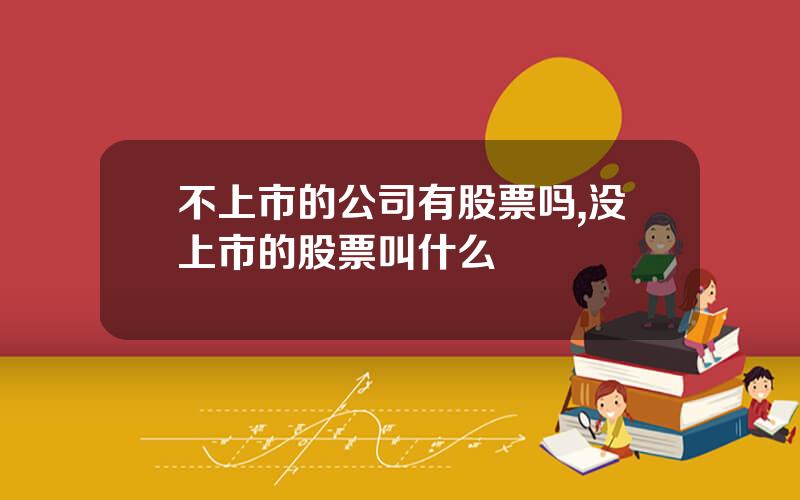 不上市的公司有股票吗,没上市的股票叫什么