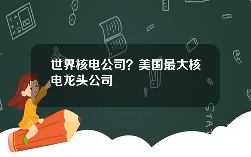 世界核电公司？美国最大核电龙头公司