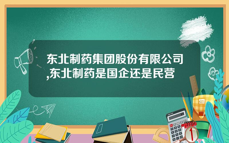 东北制药集团股份有限公司,东北制药是国企还是民营