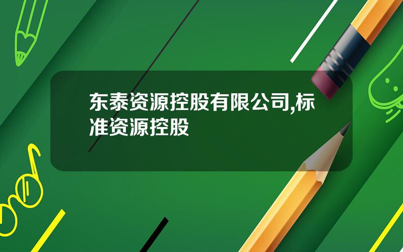 东泰资源控股有限公司,标准资源控股
